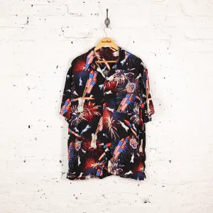 Headlock 90's Pattern Print Shirt - Black - XL