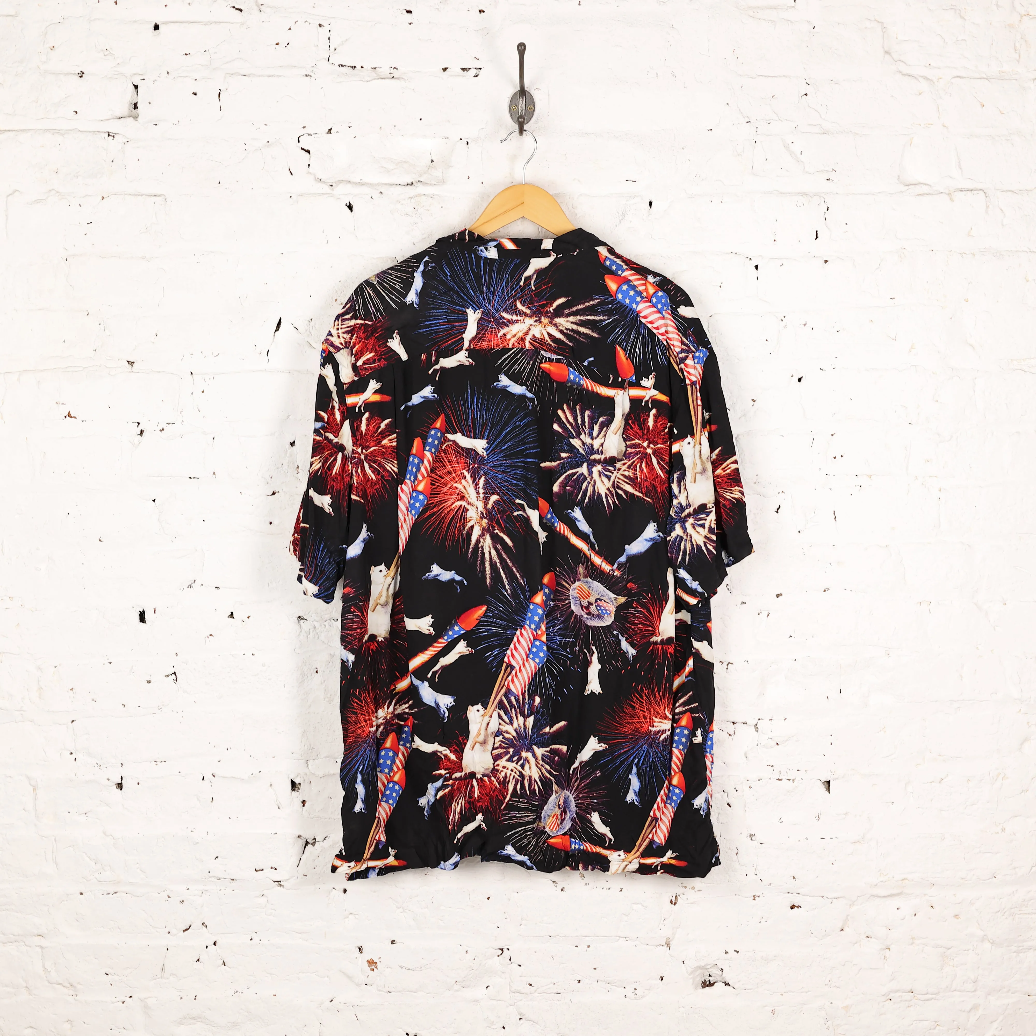 Headlock 90's Pattern Print Shirt - Black - XL