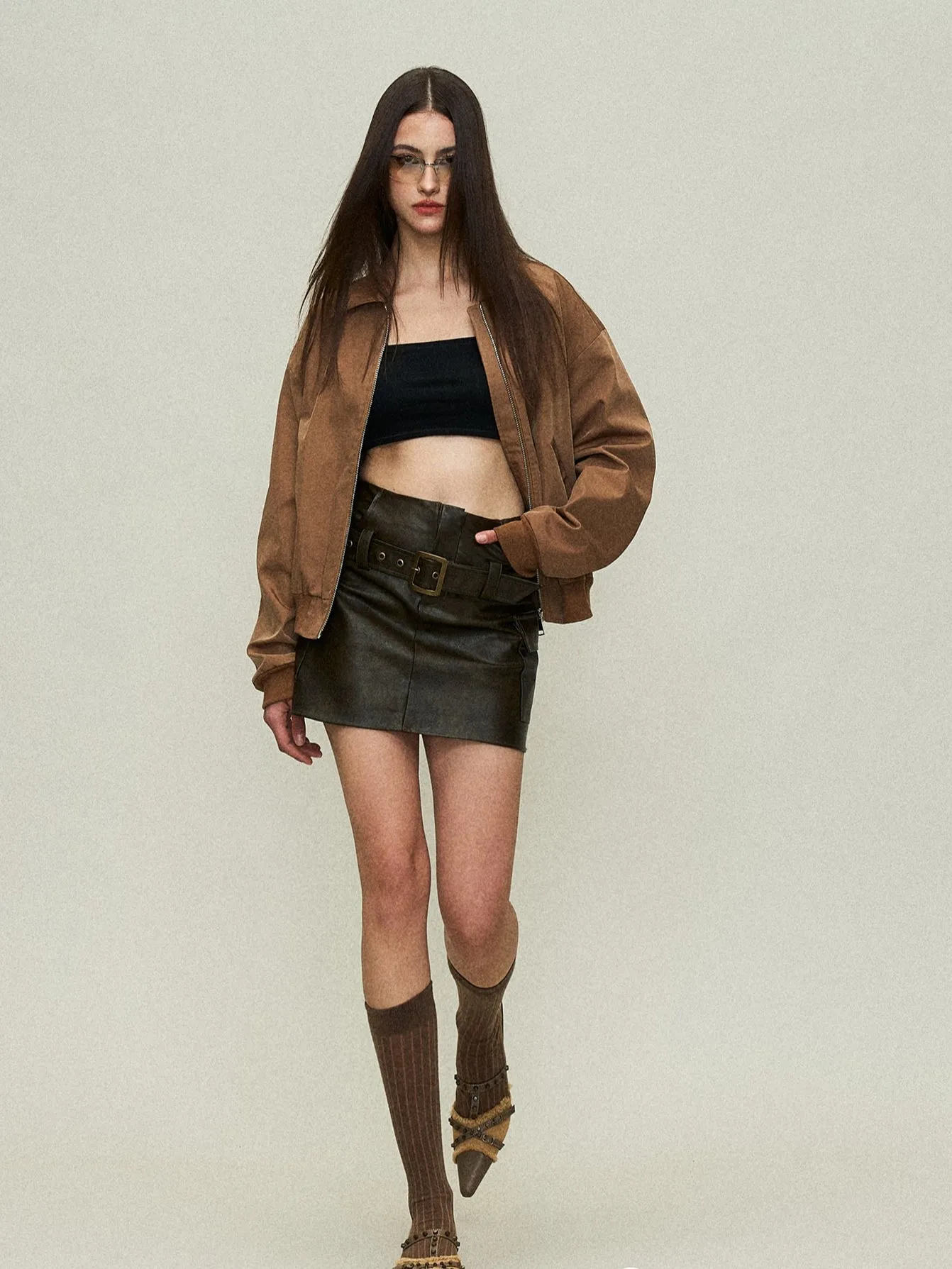 High-Waist Biker Skirt