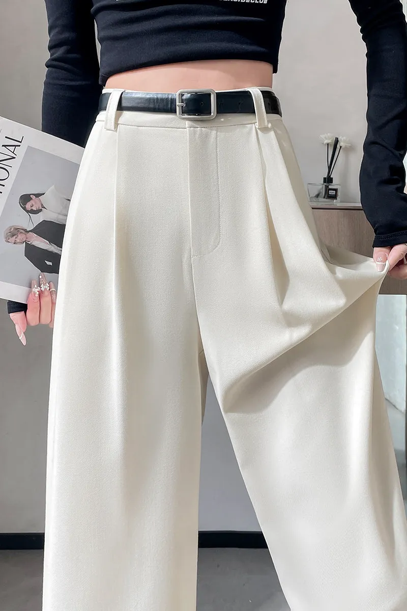 High-Waisted Breathable Pleated Pants for Effortless Style