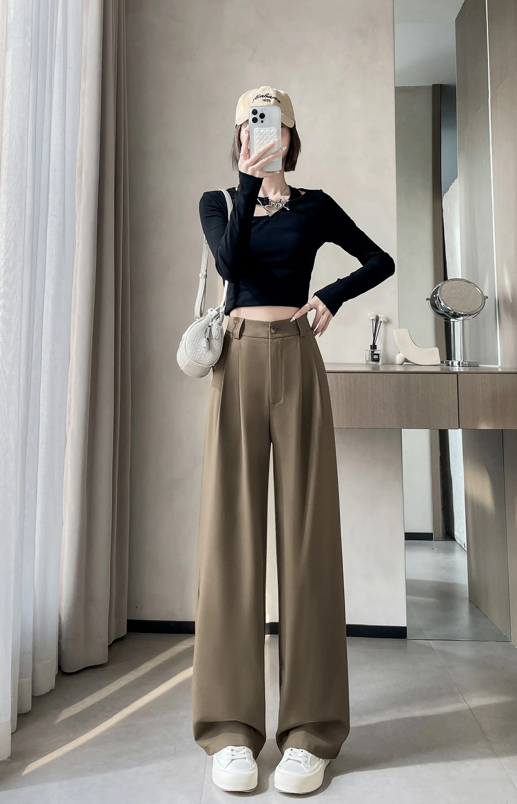 High-Waisted Breathable Pleated Pants for Effortless Style