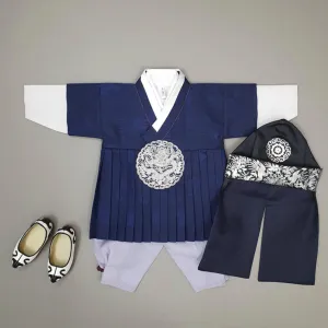 Hyungoon Pleated Navy Boy Hanbok (100D-8YR)