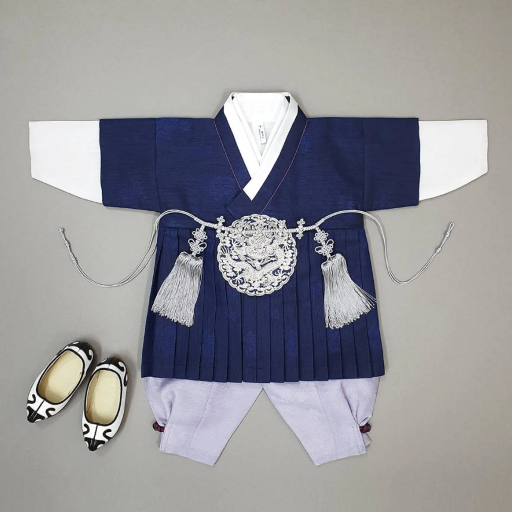 Hyungoon Pleated Navy Boy Hanbok (100D-8YR)