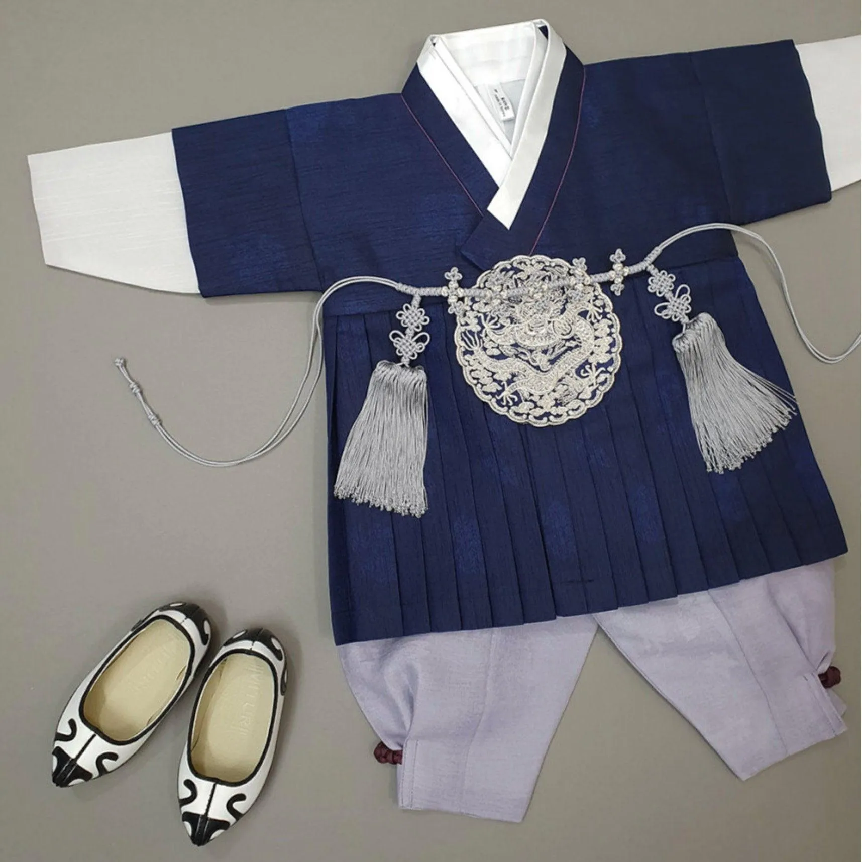Hyungoon Pleated Navy Boy Hanbok (100D-8YR)