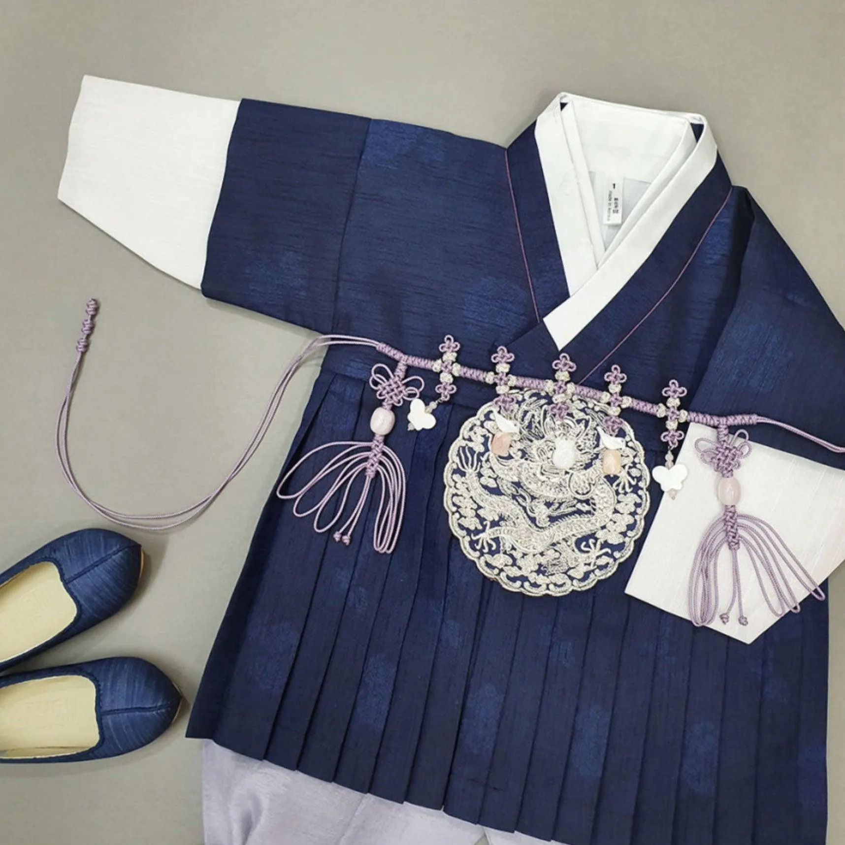 Hyungoon Pleated Navy Boy Hanbok (100D-8YR)