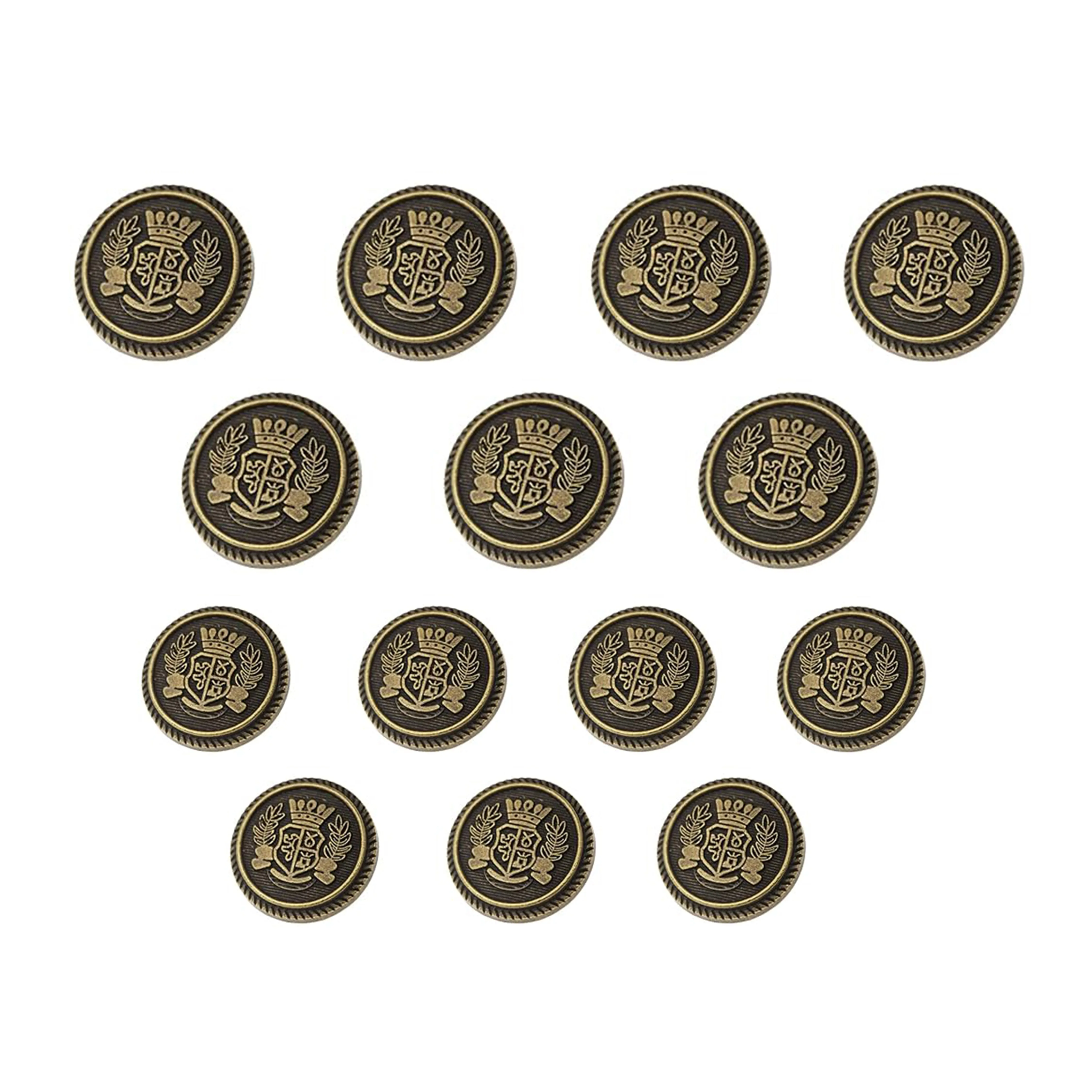 Imperial Gold Crest Metal Button (7 Big   7 Small)