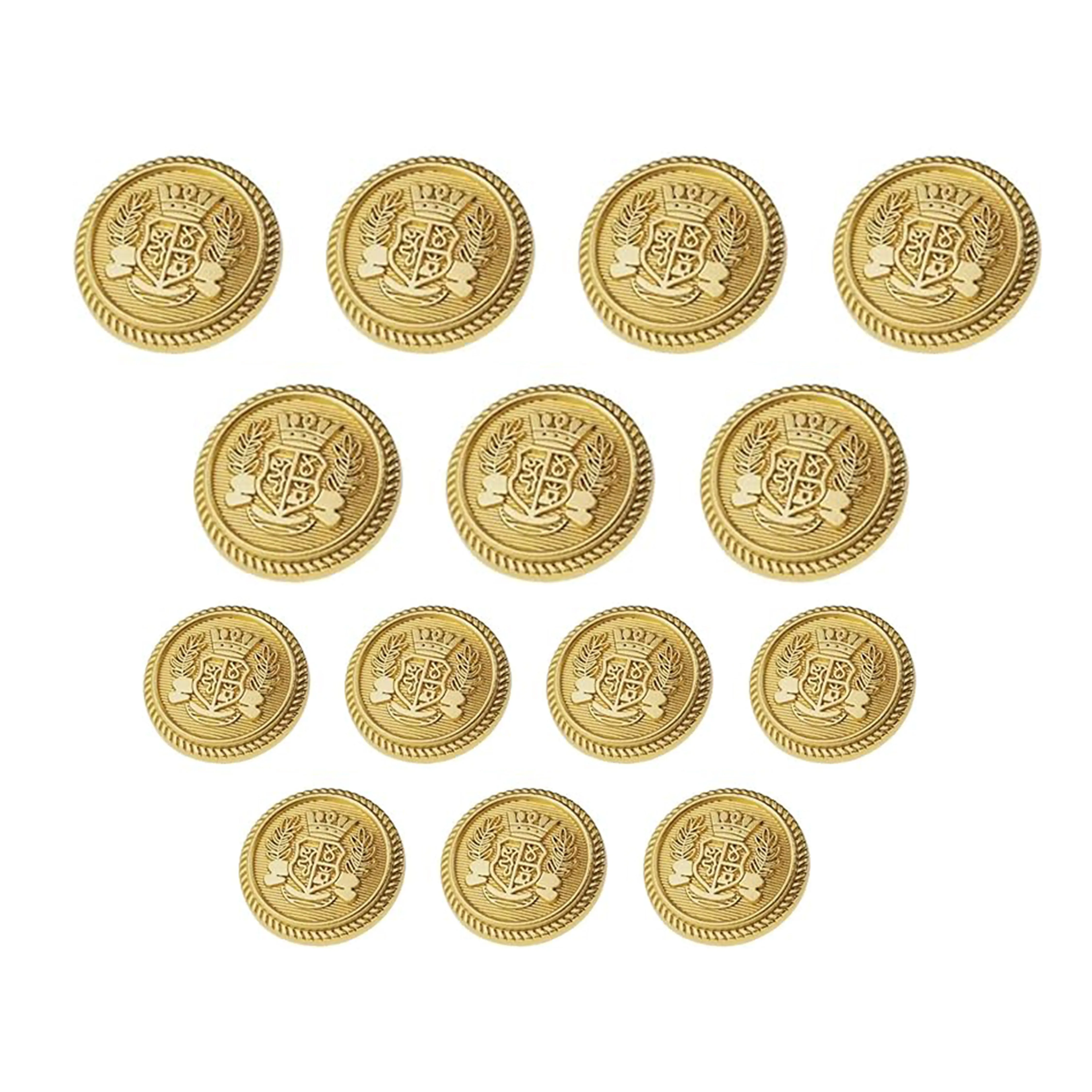 Imperial Gold Crest Metal Button (7 Big   7 Small)