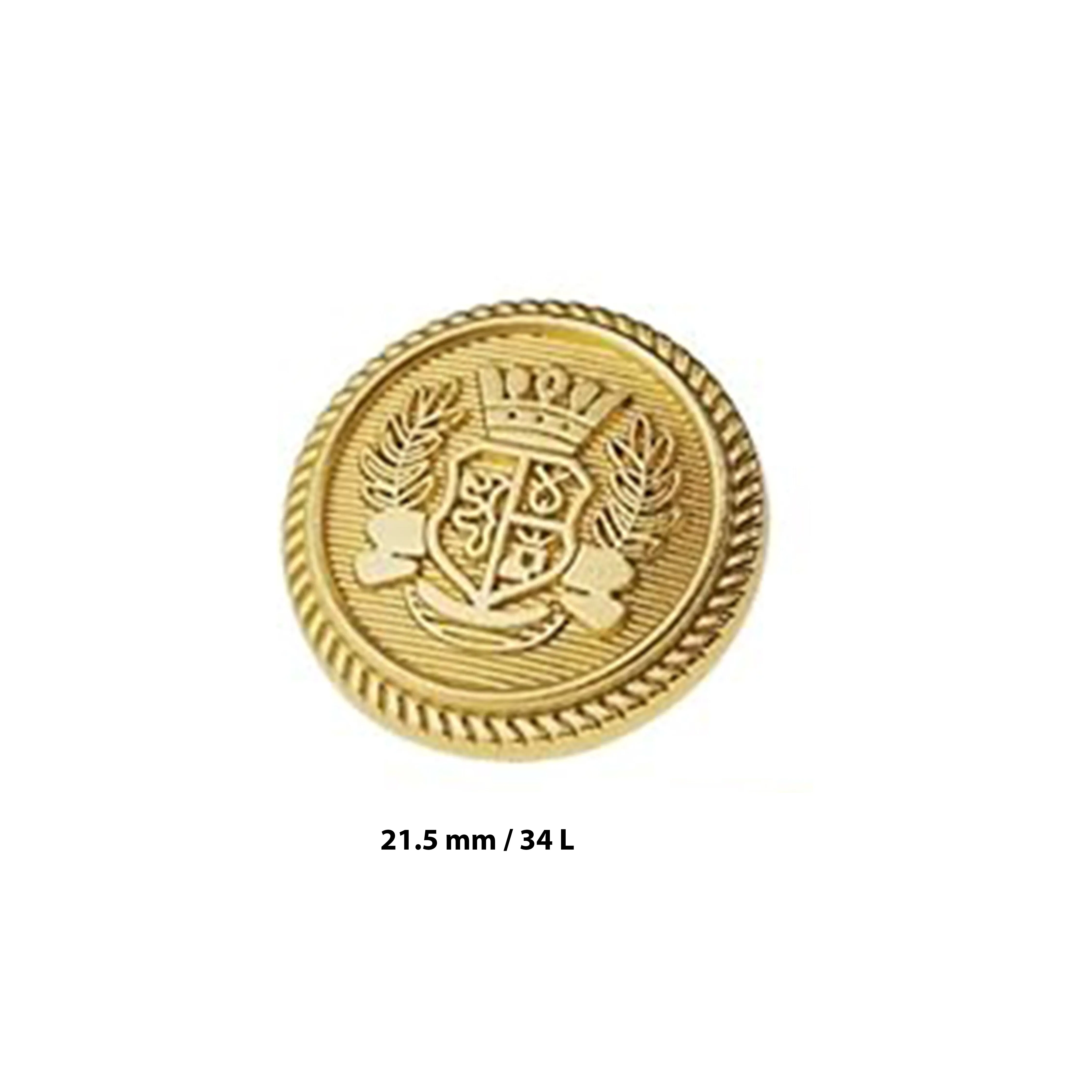 Imperial Gold Crest Metal Button (7 Big   7 Small)