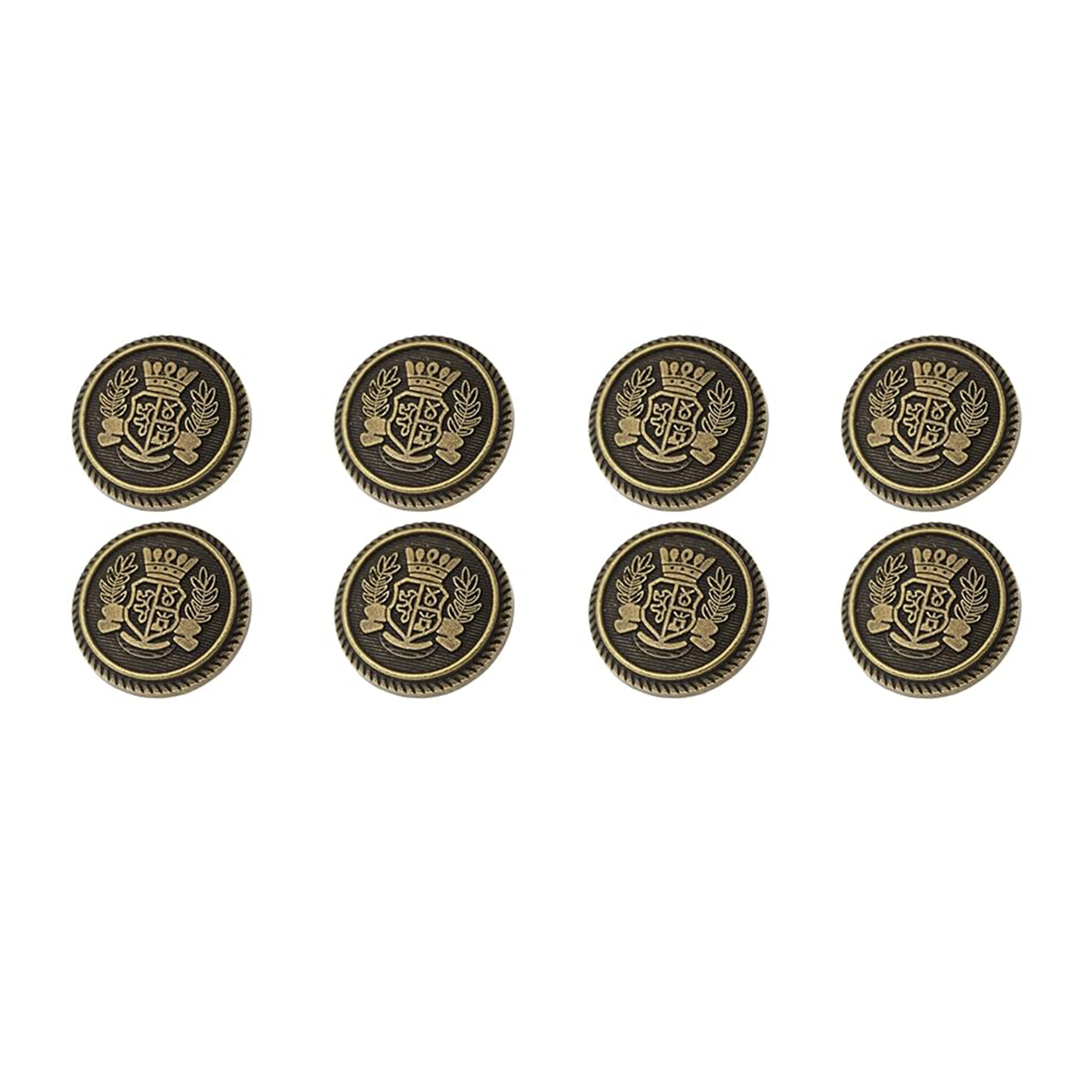 Imperial Gold Crest Metal Button  ( Pack of 8 Buttons)