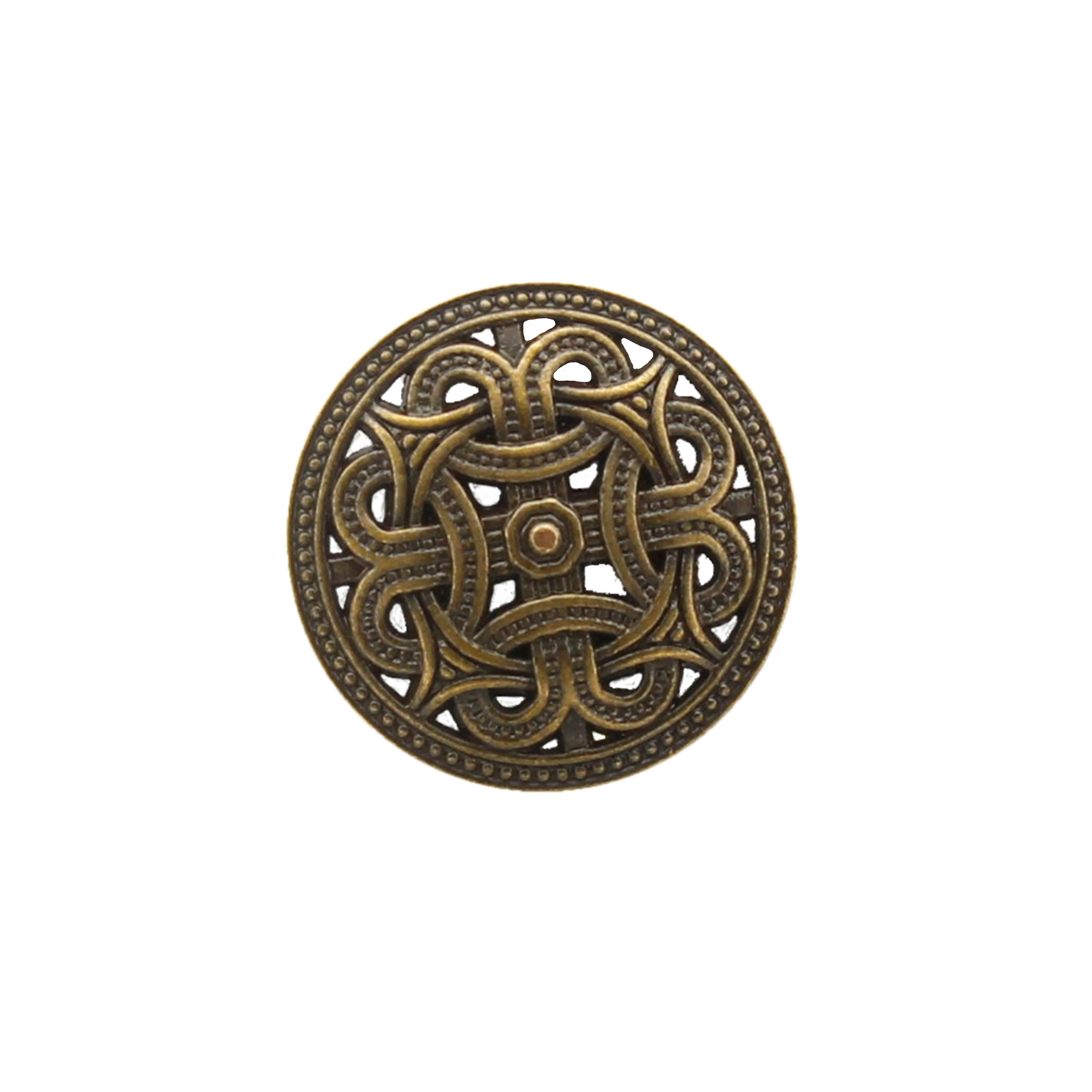 Intricate Viking Shield Design Metal Button Pack of (6 Big   6 Small)