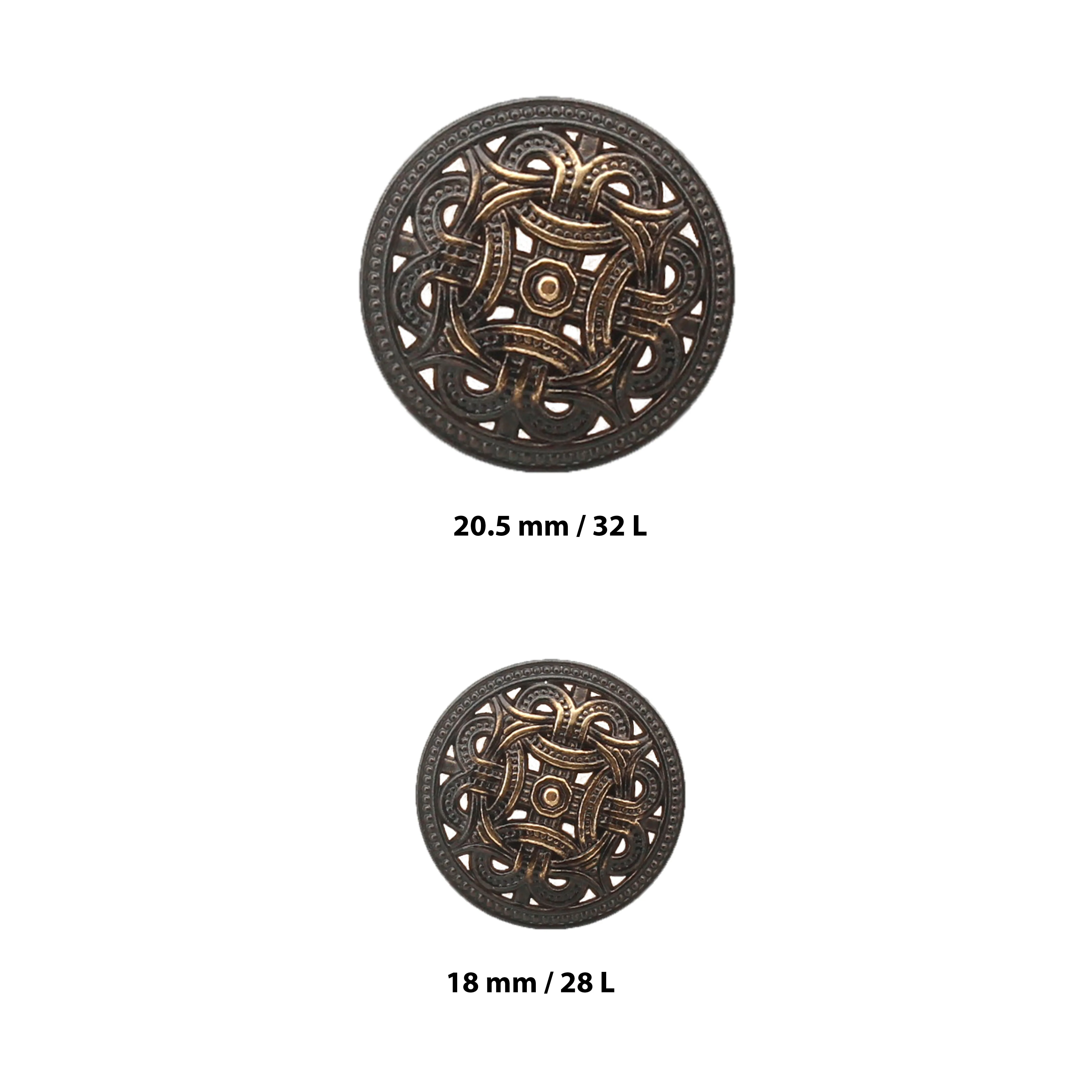 Intricate Viking Shield Design Metal Button Pack of (6 Big   6 Small)