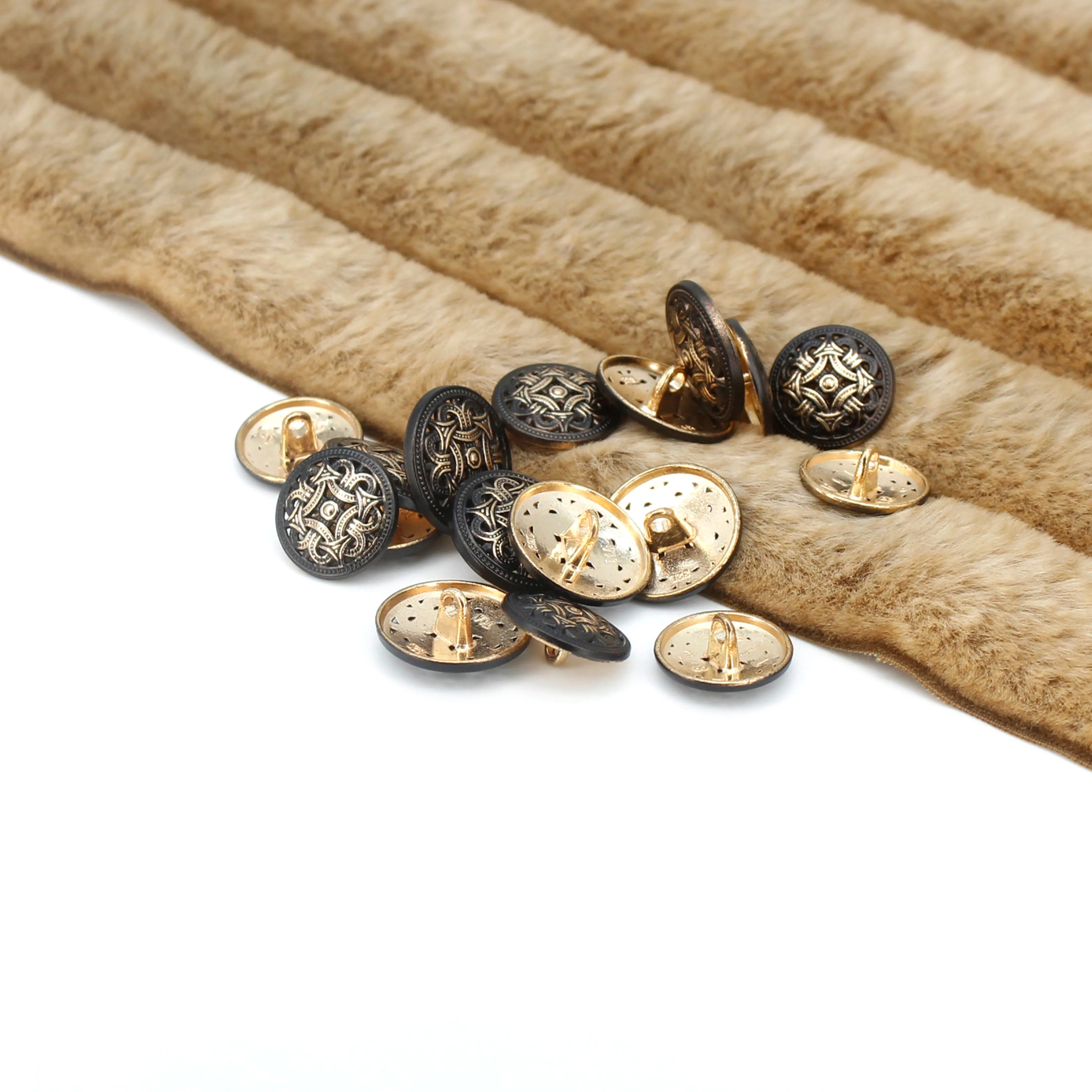 Intricate Viking Shield Design Metal Button Pack of (6 Big   6 Small)
