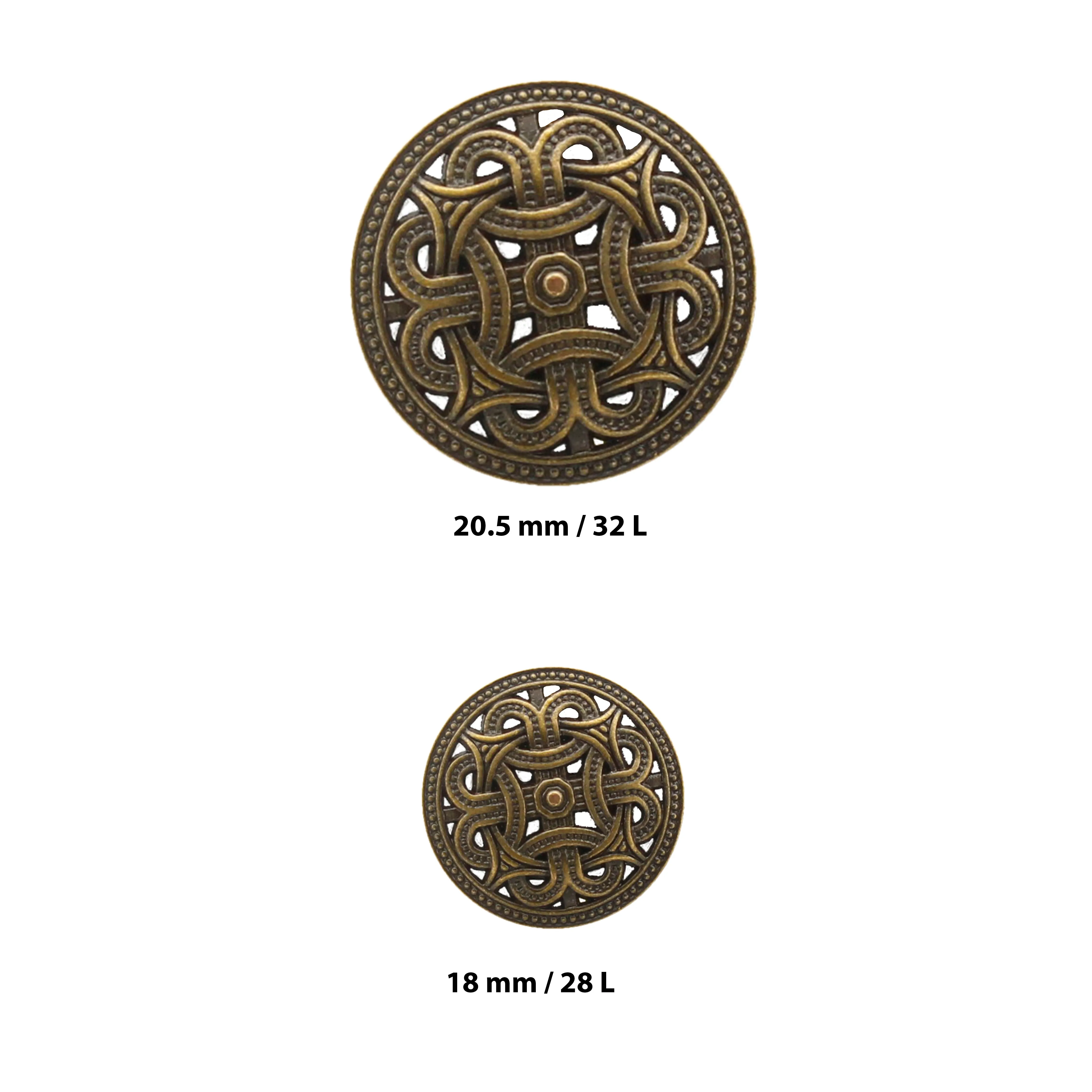 Intricate Viking Shield Design Metal Button Pack of (6 Big   6 Small)