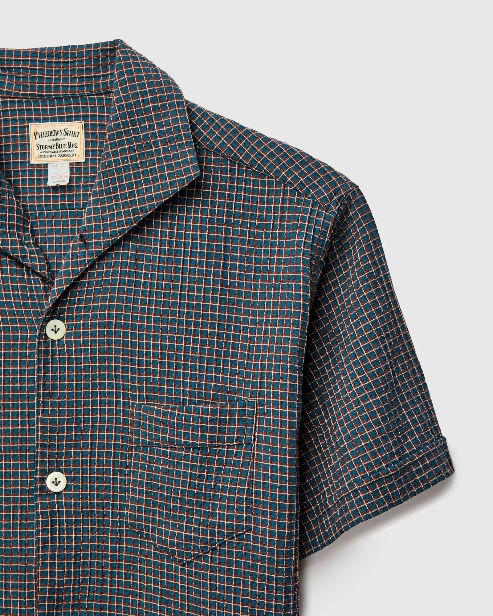 Italian Collar Shirt in Blue Check