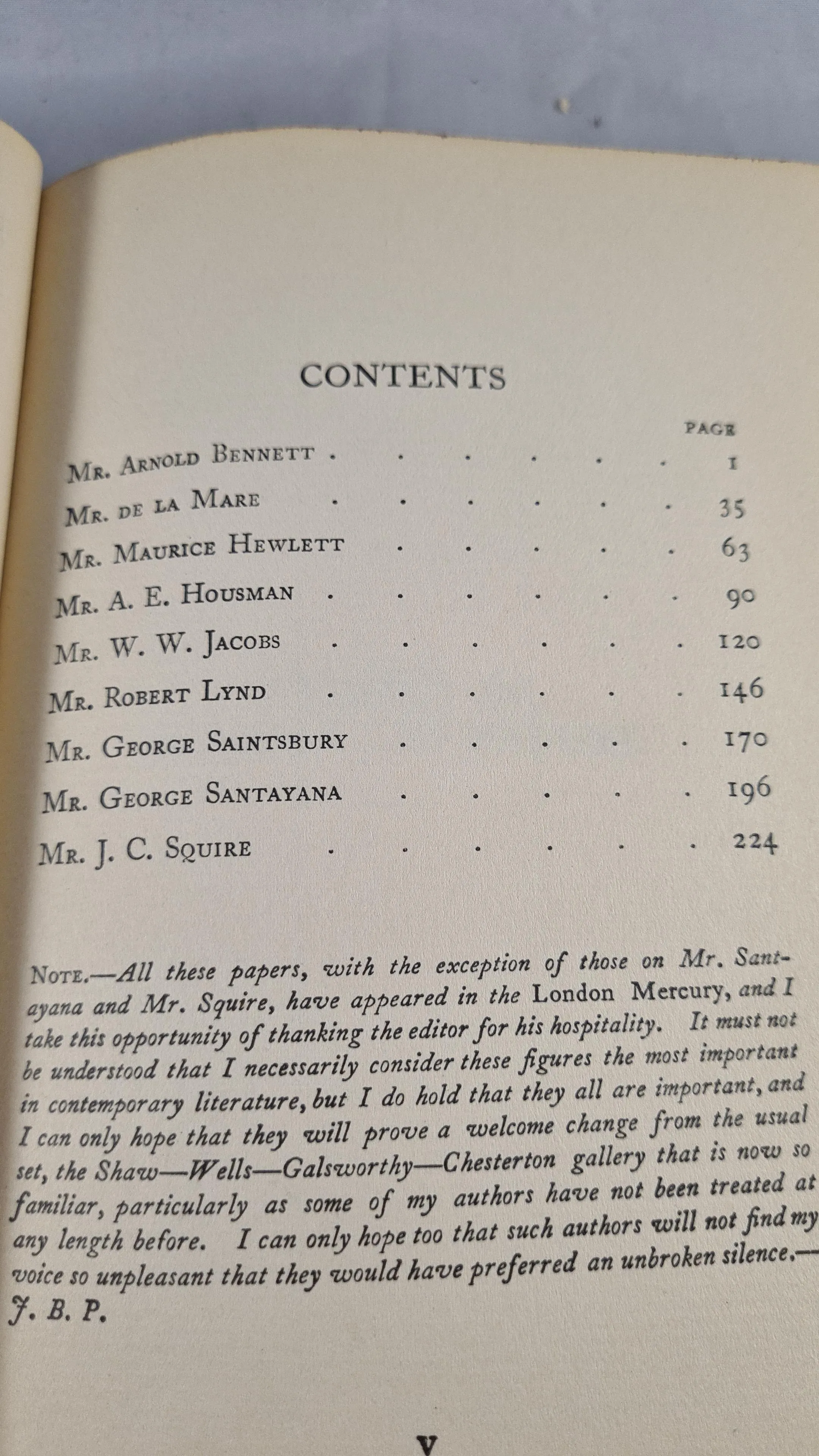 J B Priestley - Figures in Modern Literature, John Lane, 1928
