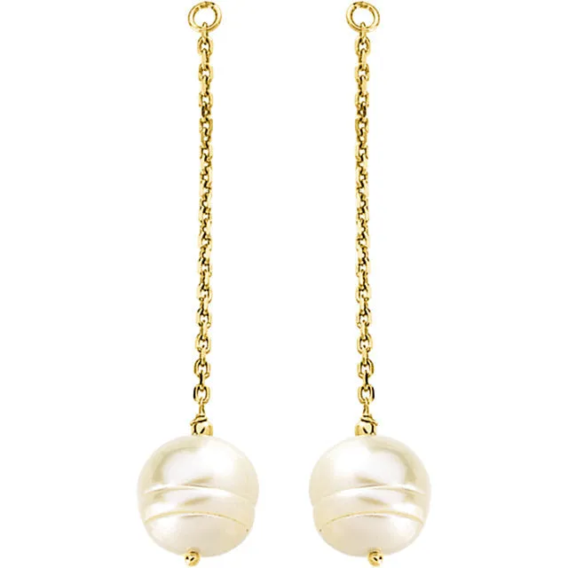 Jackets > Earring > Pearl > Cultured > Freshwater > 9-11mm
