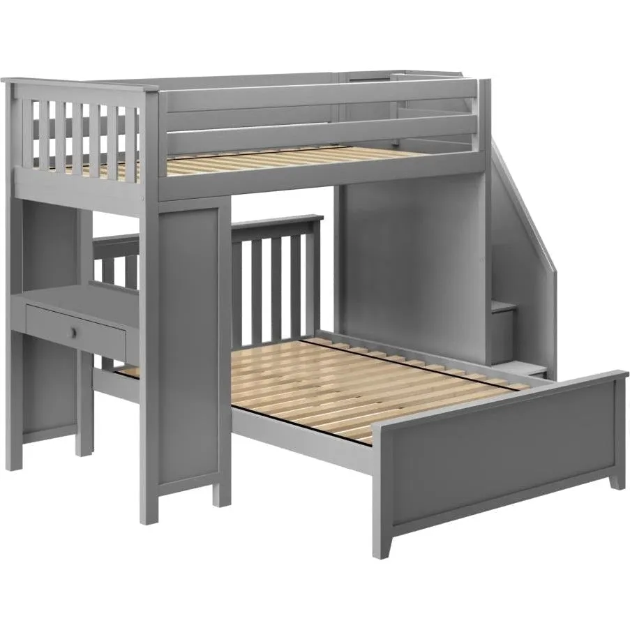 Jackpot Deluxe Brighton Staircase Loft Bed Desk   Full Bed