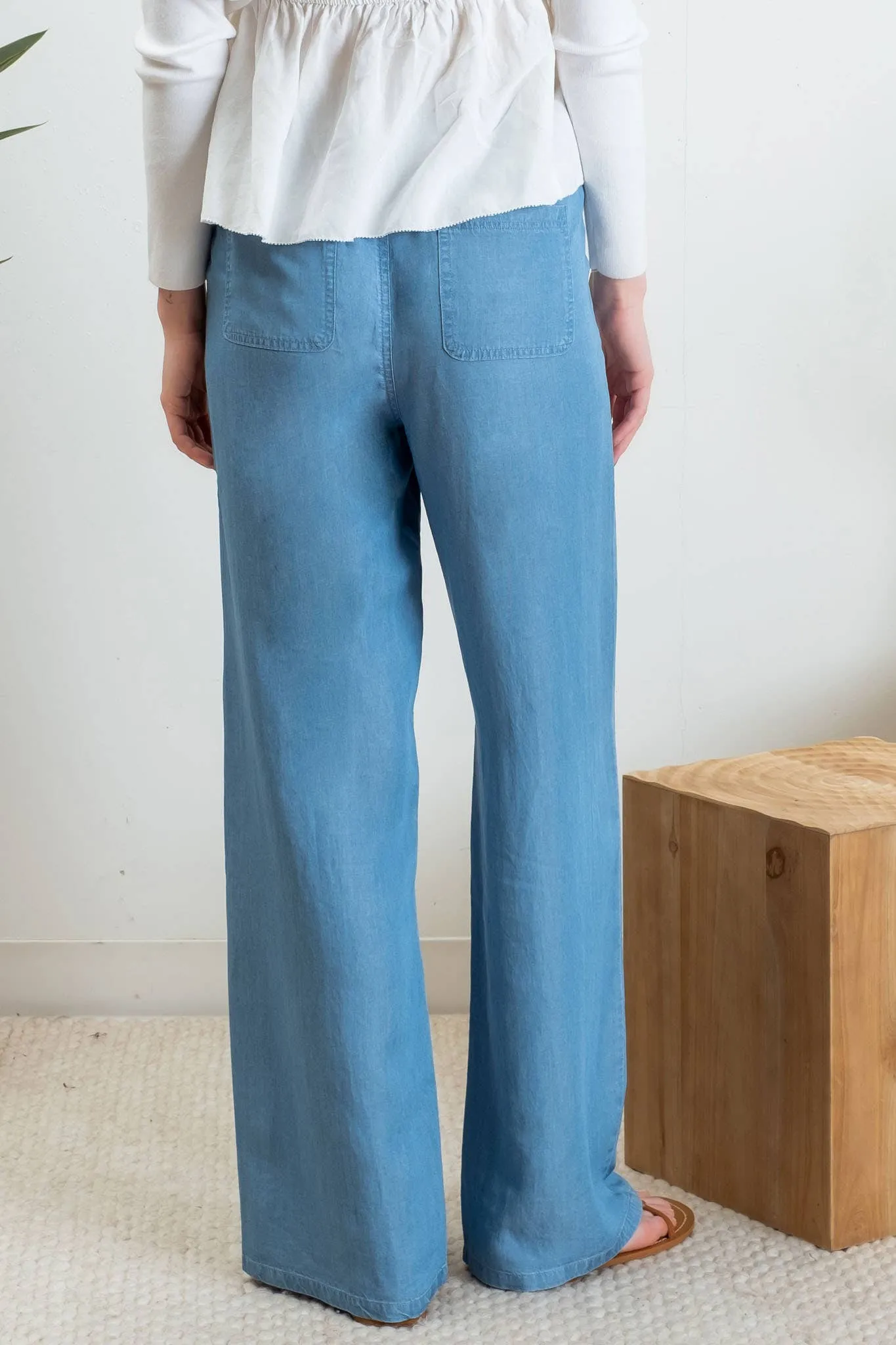 Jamie Drawstring Chambray Pants