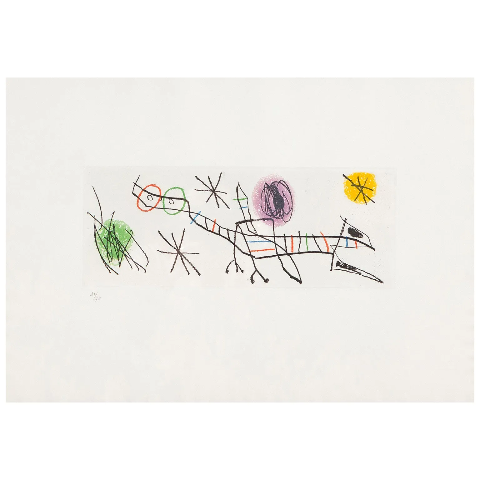 JOAN MIRO "DEMAND D'EMPOLI", ETCHING, 1960
