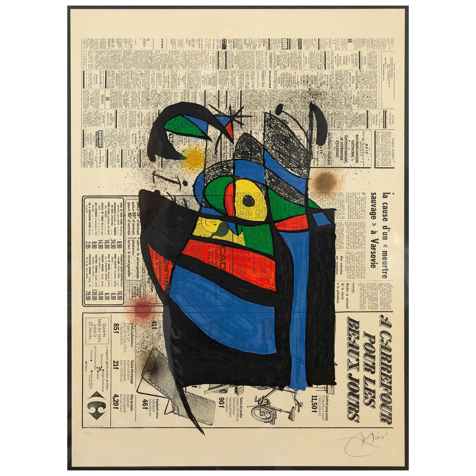 JOAN MIRO "LE JOURNAL" LITHOGRAPH, 1972