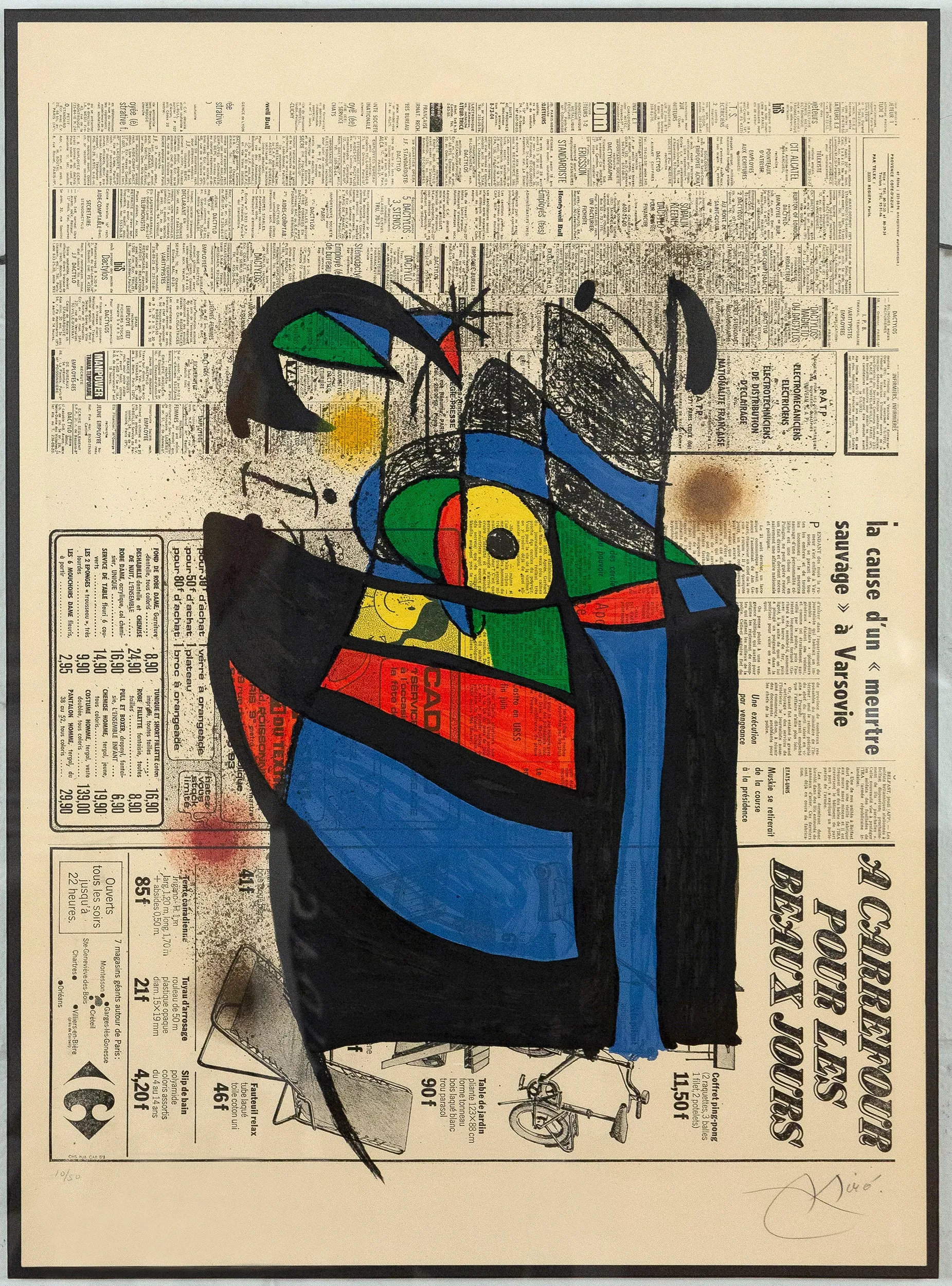 JOAN MIRO "LE JOURNAL" LITHOGRAPH, 1972