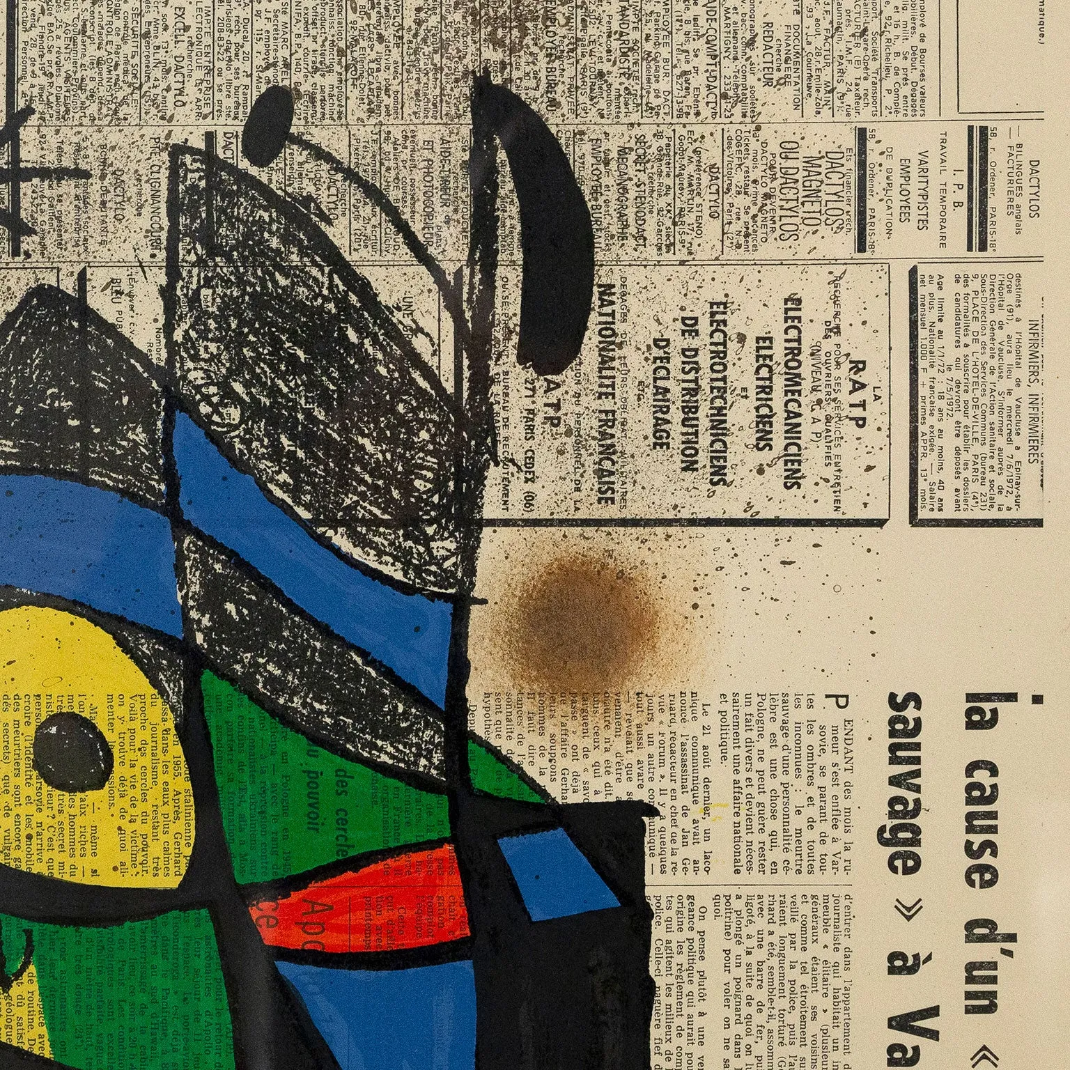 JOAN MIRO "LE JOURNAL" LITHOGRAPH, 1972