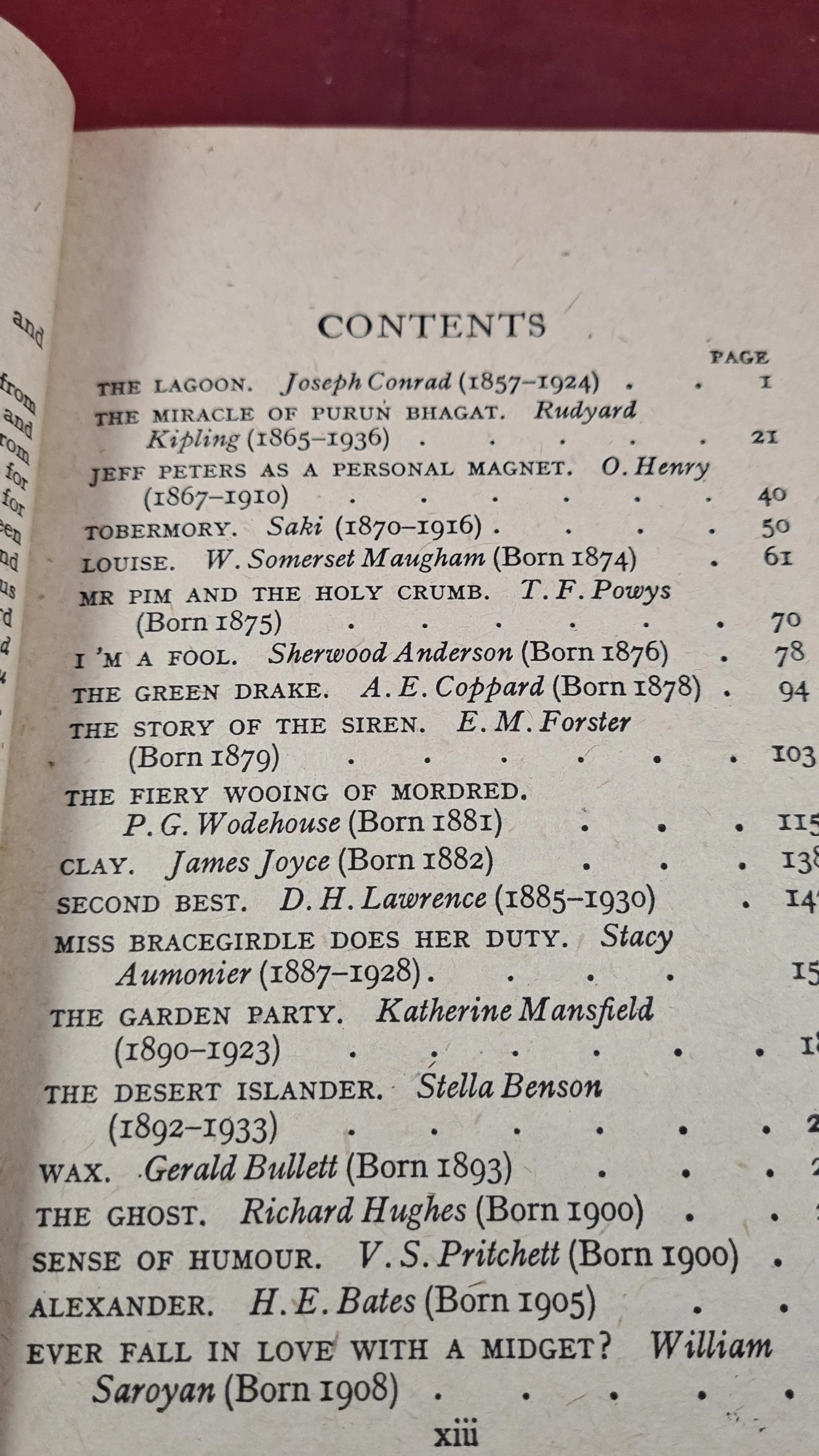 John Hadfield - Modern Short Stories, Everyman's Library, 1941