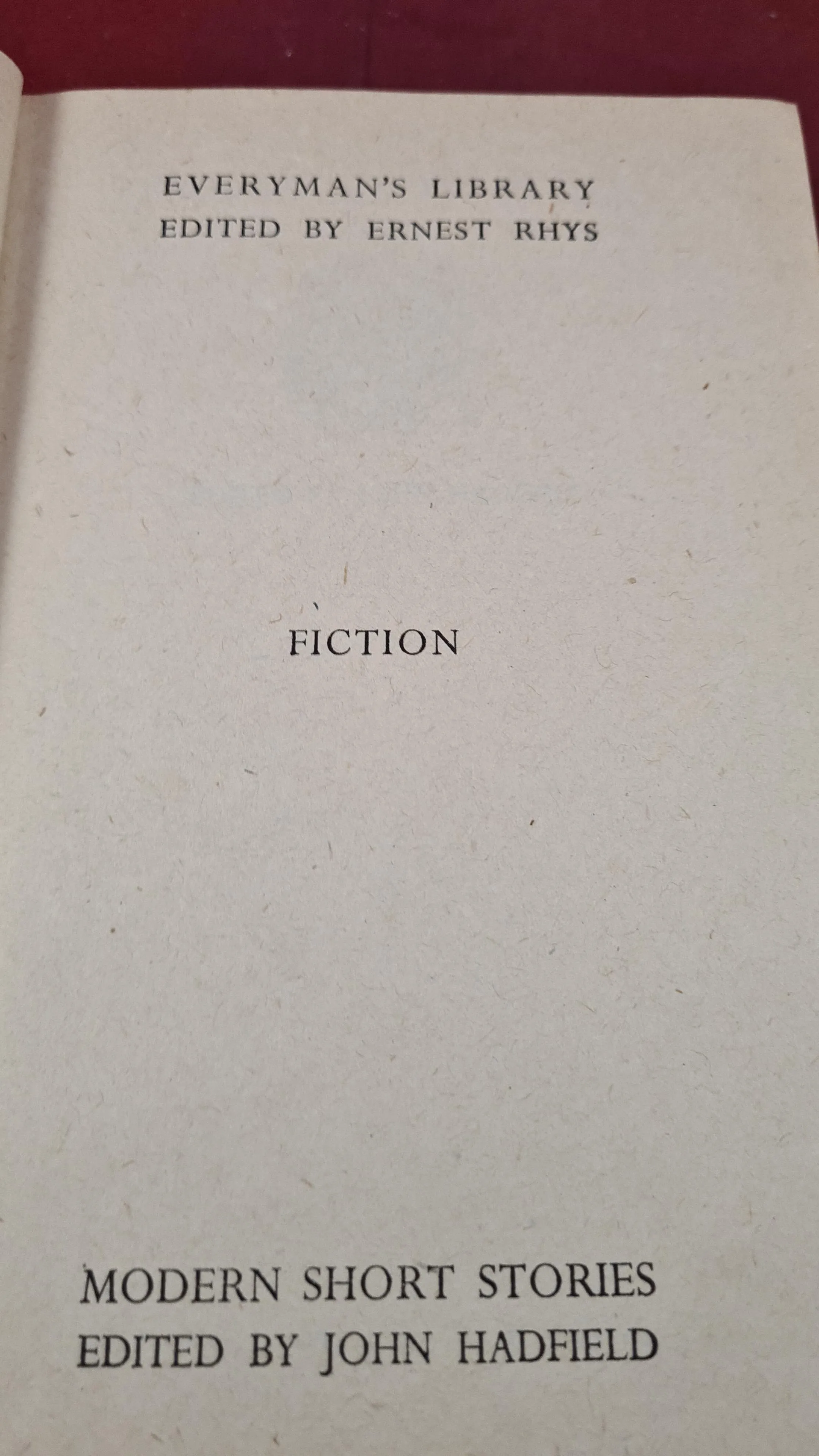 John Hadfield - Modern Short Stories, Everyman's Library, 1941
