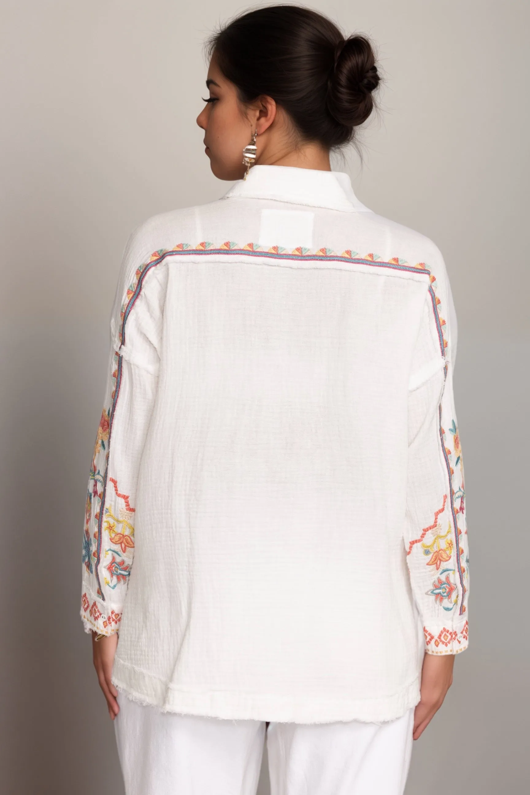 Johnny Was Biya Toyah Button-Down Blouse B13124 Plus Size