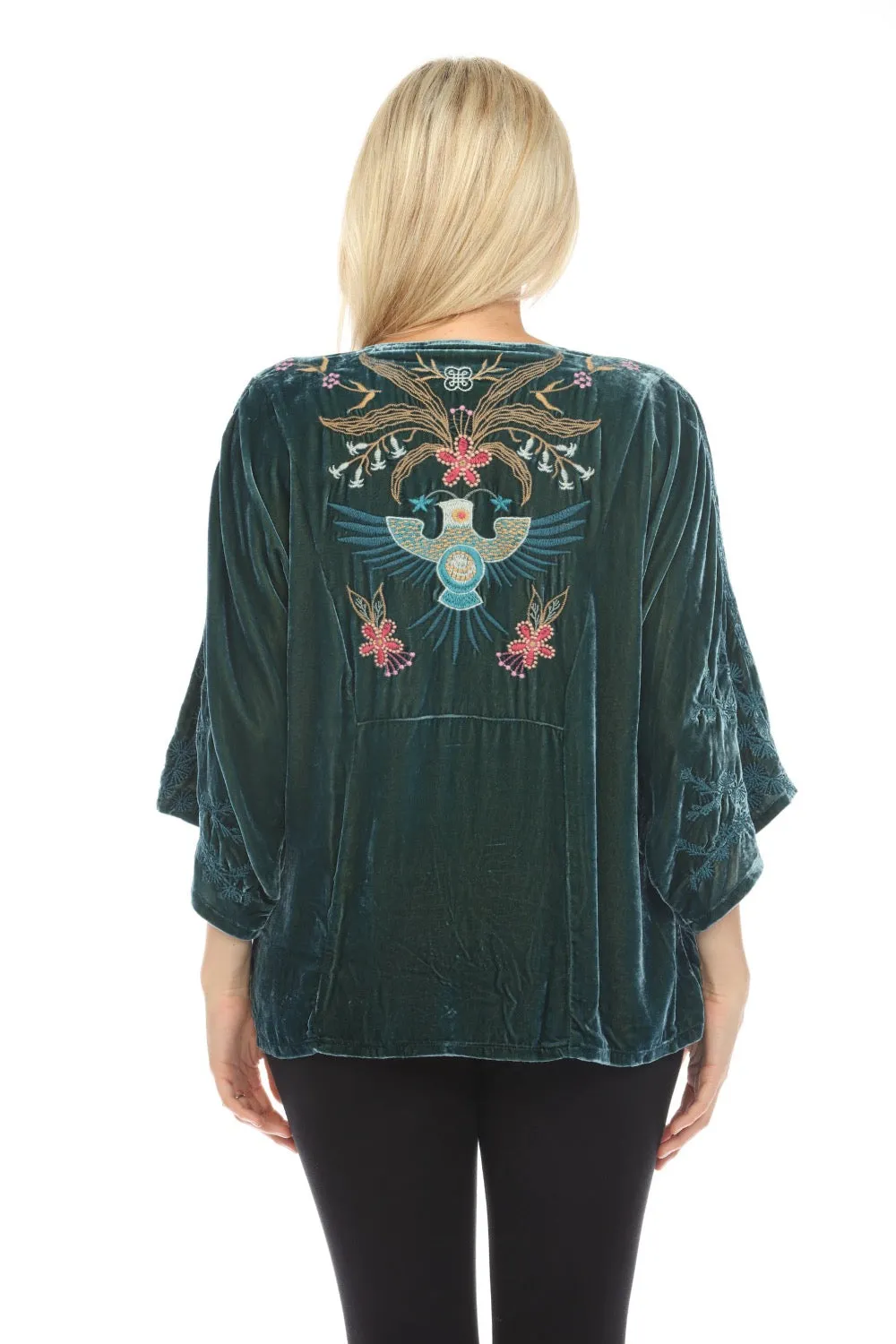Johnny Was JWLA Sisa Velvet Kaftan Blouse J16424 *