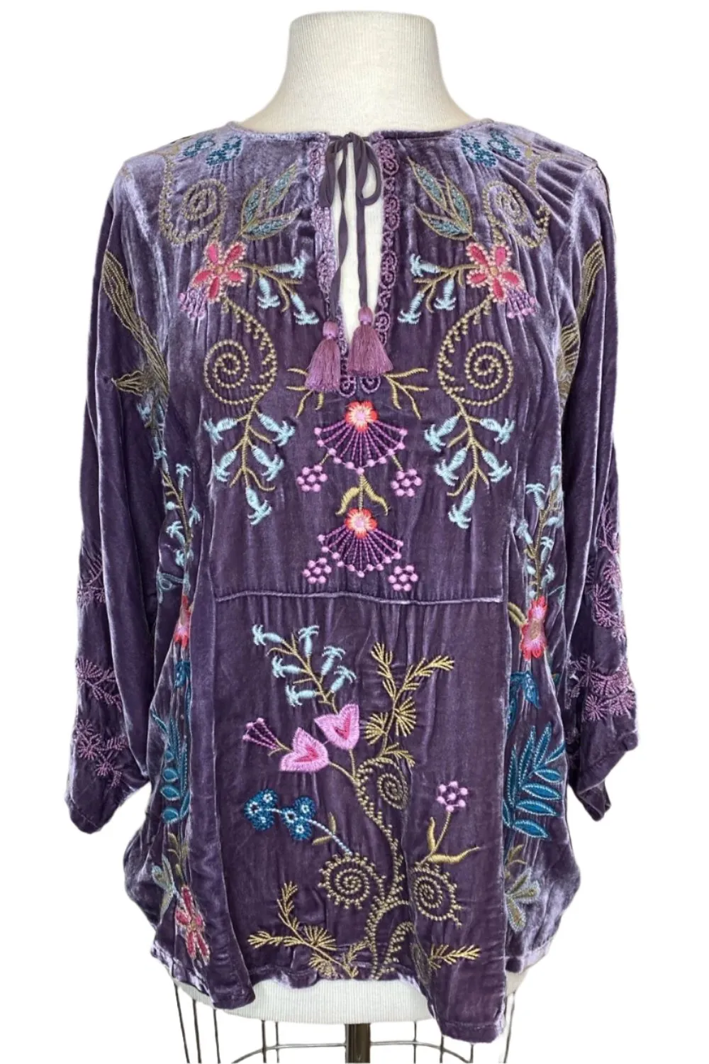 Johnny Was JWLA Sisa Velvet Kaftan Blouse J16424 *