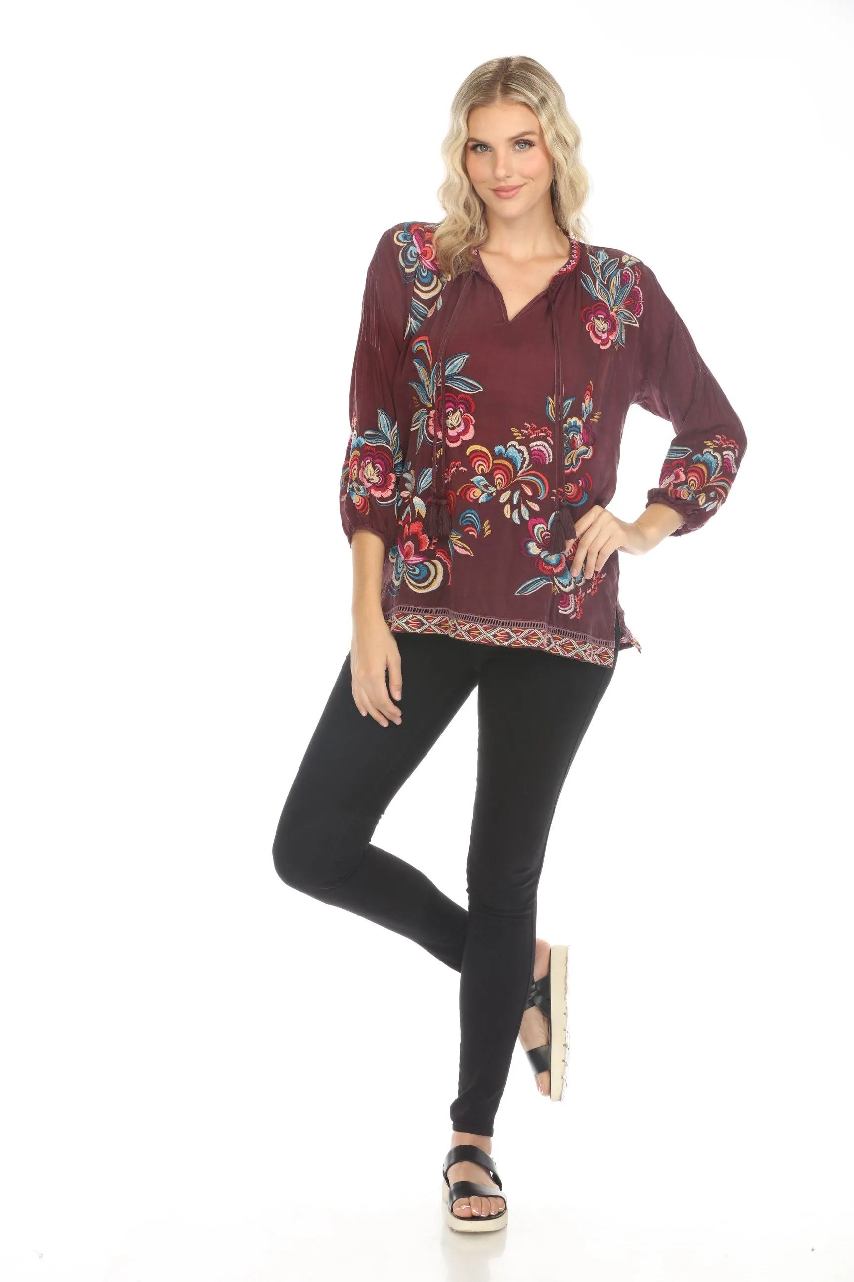Johnny Was Zadonia Nemma Embroidered Blouse C10524-O