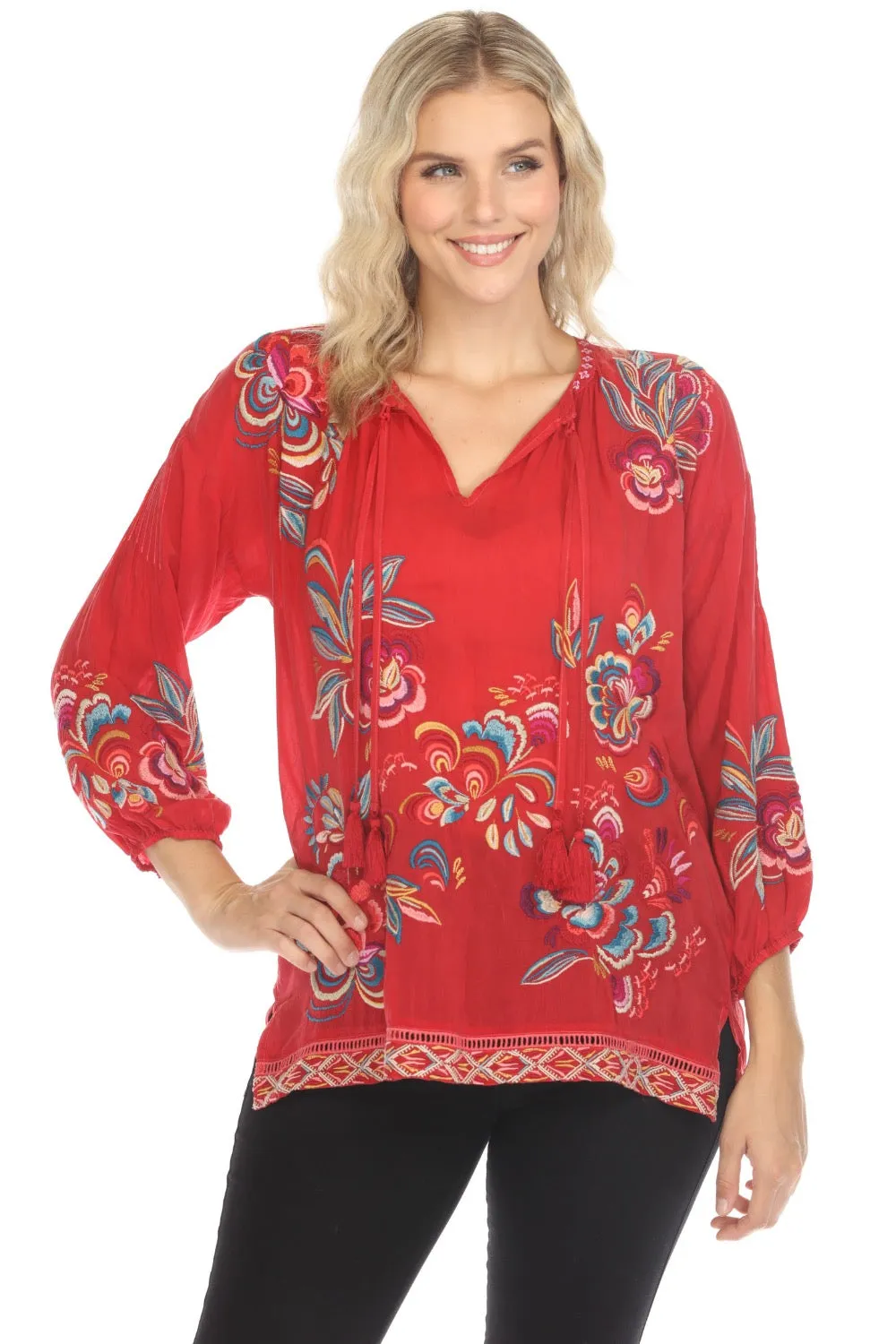 Johnny Was Zadonia Nemma Embroidered Blouse C10524-O