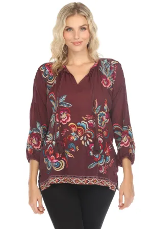 Johnny Was Zadonia Nemma Embroidered Blouse C10524-O