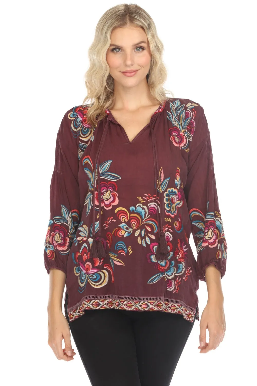 Johnny Was Zadonia Nemma Embroidered Blouse C10524-O