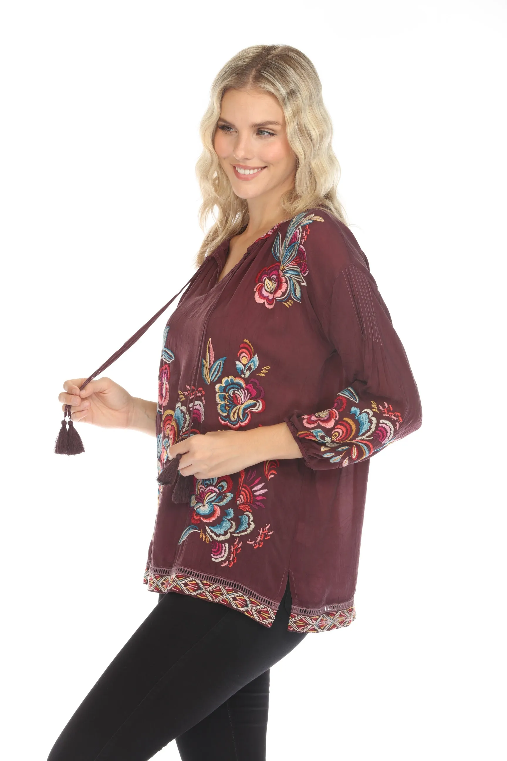 Johnny Was Zadonia Nemma Embroidered Blouse C10524-O