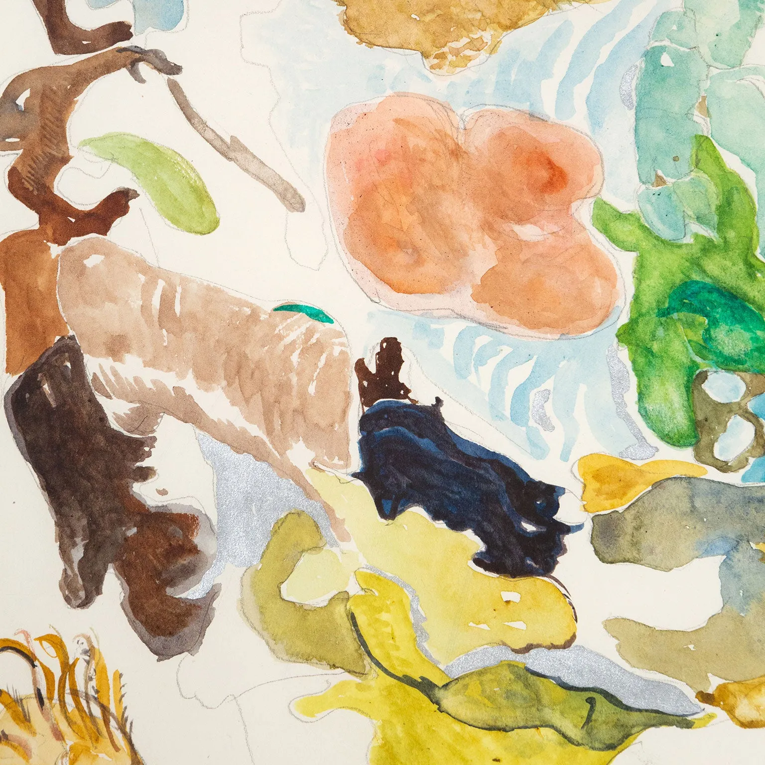 JOYCE WIELAND "FANTASY LANDSCAPE" DRAWING, 1980