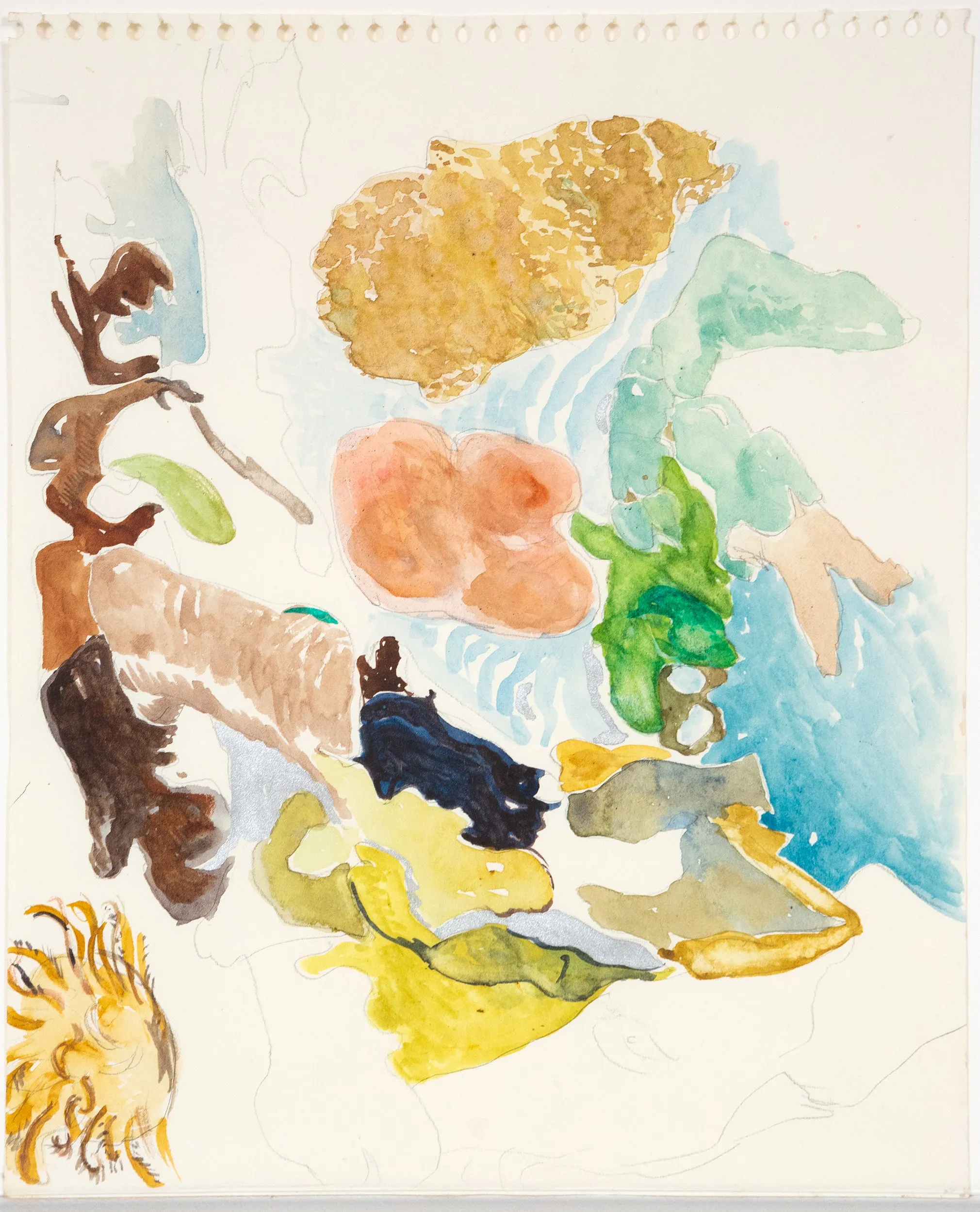 JOYCE WIELAND "FANTASY LANDSCAPE" DRAWING, 1980