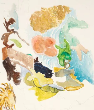 JOYCE WIELAND "FANTASY LANDSCAPE" DRAWING, 1980
