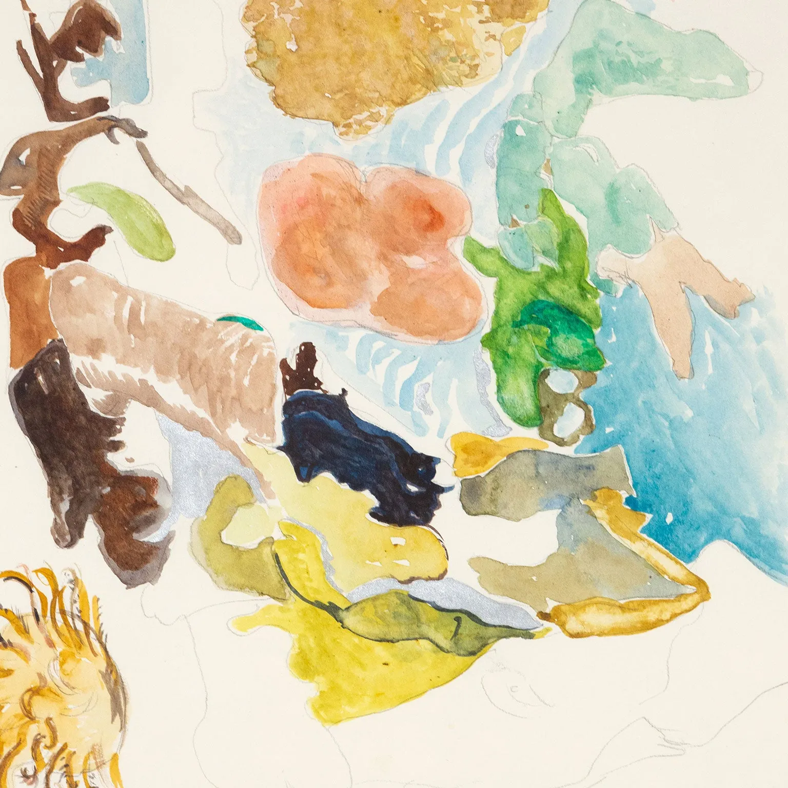 JOYCE WIELAND "FANTASY LANDSCAPE" DRAWING, 1980