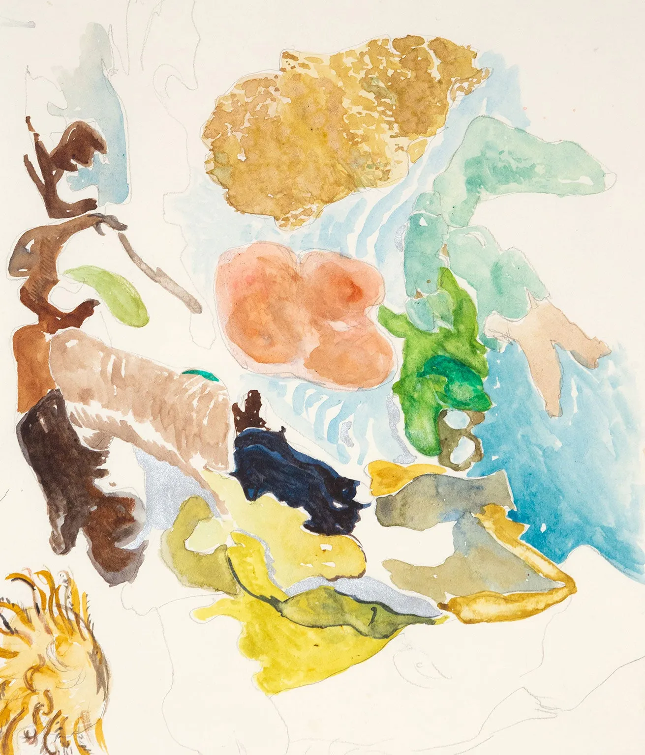 JOYCE WIELAND "FANTASY LANDSCAPE" DRAWING, 1980