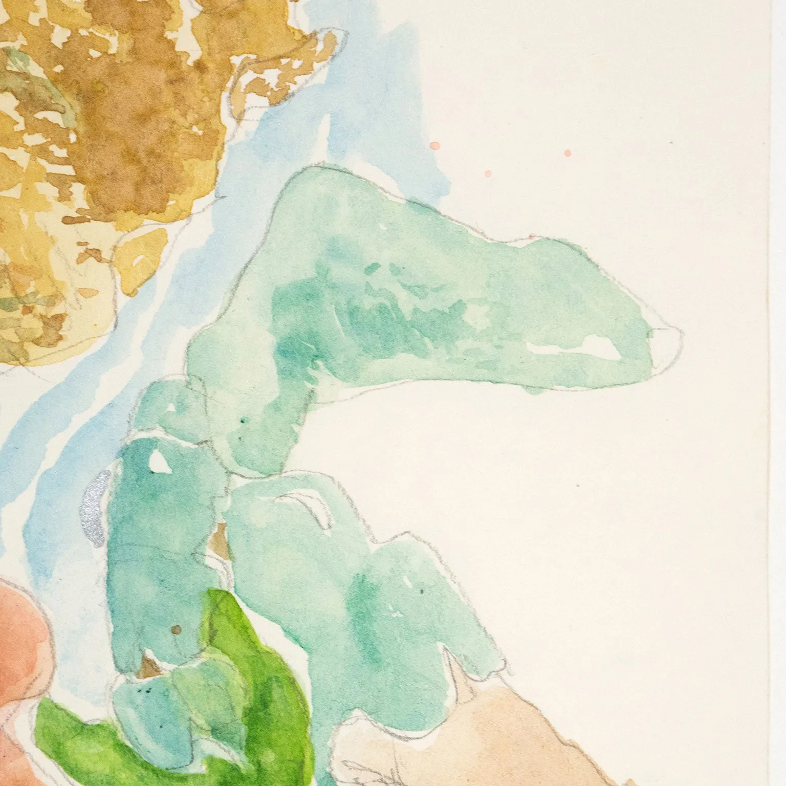 JOYCE WIELAND "FANTASY LANDSCAPE" DRAWING, 1980