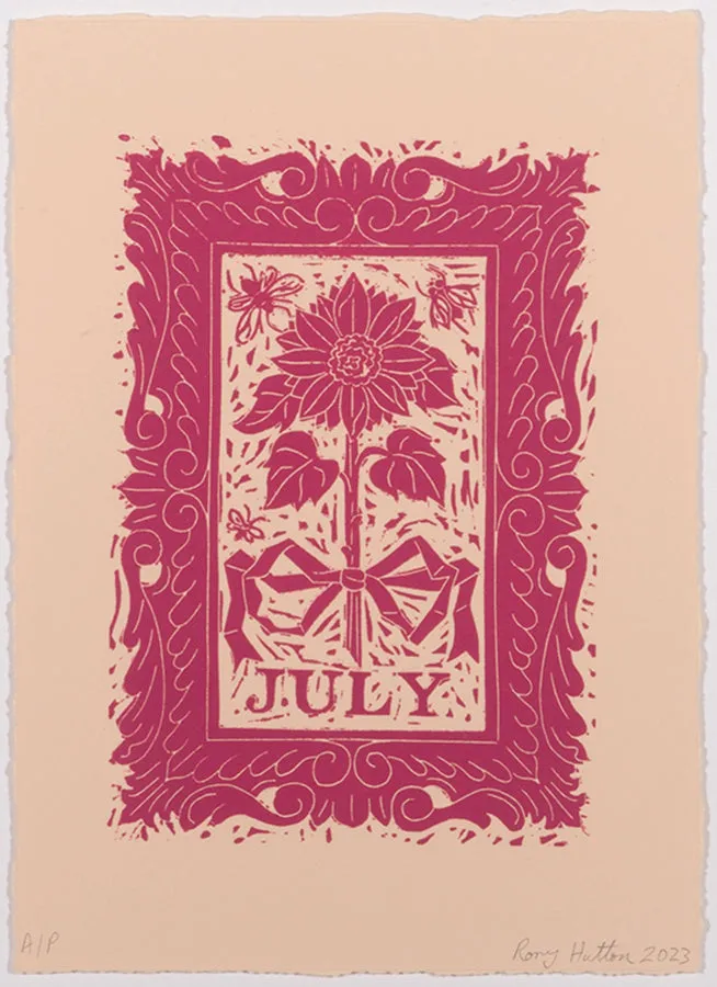 July, from Months of the Year, Pink