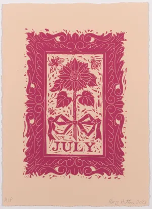 July, from Months of the Year, Pink