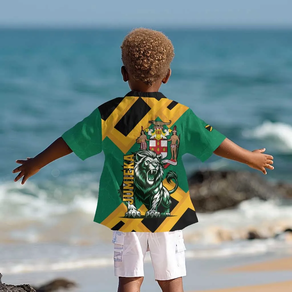 Jumieka Kid Hawaiian Shirt Lion With Coat Of Arms LT15