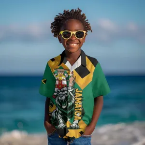 Jumieka Kid Hawaiian Shirt Lion With Coat Of Arms LT15