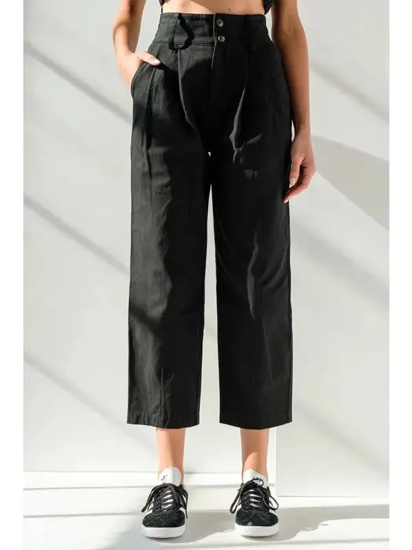 Kate Double Button Wide Leg Pant