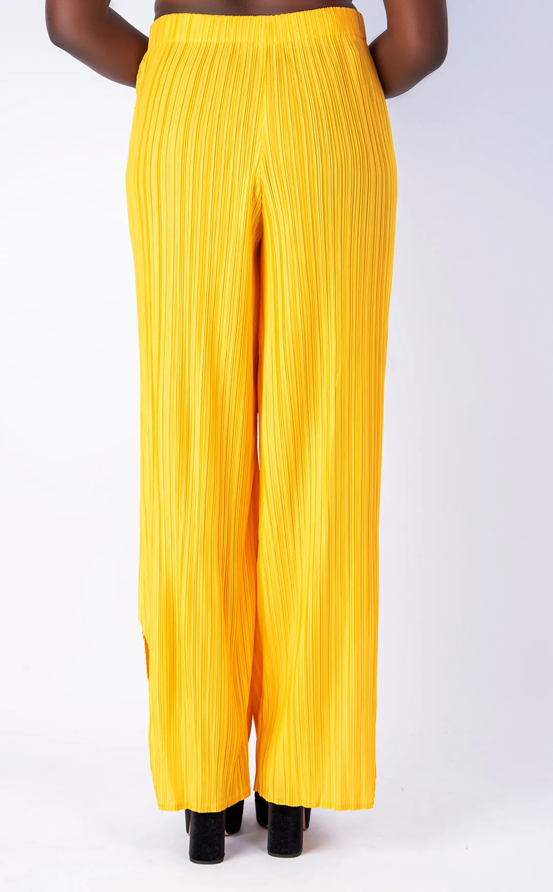 Kimora Yellow Pretty Pleats Pants