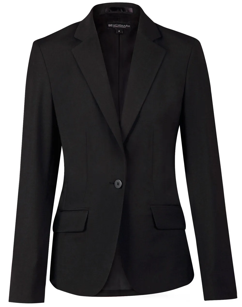 Ladies’ Wool Blend Stretch One Button Cropped Jacket