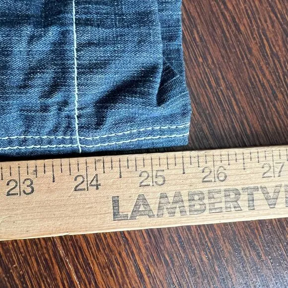 Lafayette 148 NY Retro Blue SZ 8 Pants High-Rise Wide-Leg Ankle Button-Fly Denim